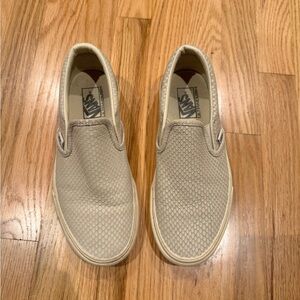 Vans Women’s Slip Ons, Off White Snakeskin, Size 9